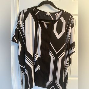 Black and white blouse